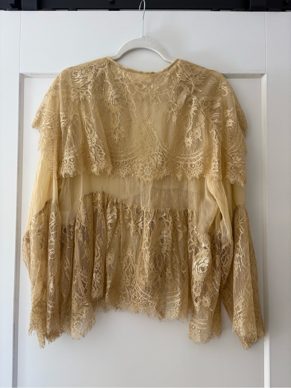 Free People x Nigel Preston Fairy Chiffon Blouse XL Boho - Picture 4 of 5
